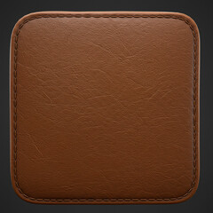 Hand-Stitched Leather Texture in Chestnut Brown on Gray Background for Premium Craft Design Solutions