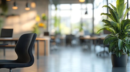 Modern white and blue open space office interior