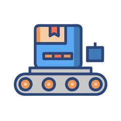 Conveyor Belt with Package Icon for Automation Processes