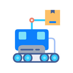 Fototapeta premium Automated Delivery Vehicle with Robotic Arm Illustration