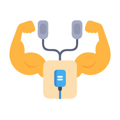 Electrostimulation muscle building concept illustration for fitness enthusiasts