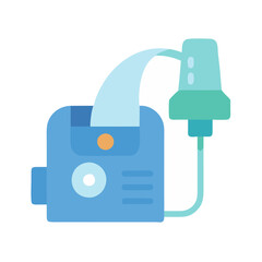 Vector illustration of nebulizer for asthma on black background