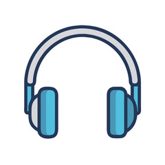 Blue Headphones Illustration for Music and Audio Design