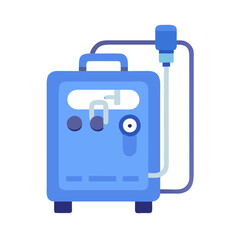 Blue Dialysis Machine Vector Illustration on Black Background