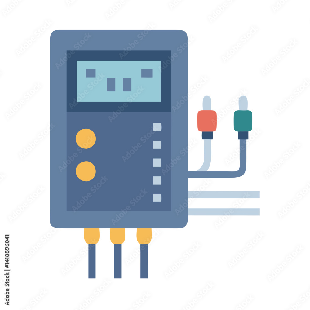 Poster vector image of electronic device with digital display