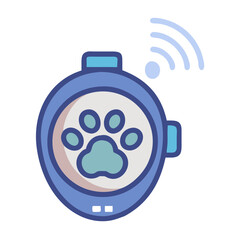 Pet GPS Tracker with Paw Print Icon