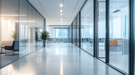Abstract blurred office interior room. blurry working space with defocused effect. use for background or backdrop in business concept