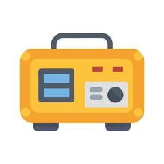 Portable Generator Icon: Power, Emergency, Construction, Backup, Isolated