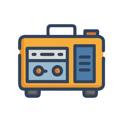 Portable Generator Icon Illustration - Power Supply Equipment