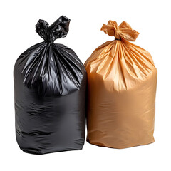 Eco Friendly Biodegradable Trash Bags Isolated on White Background