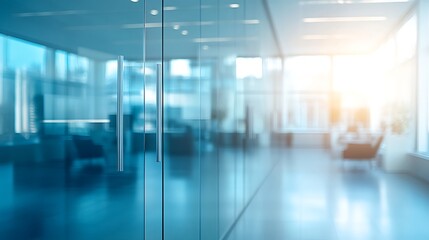 Abstract blurred office interior room. blurry working space with defocused effect. use for background or backdrop in business concept