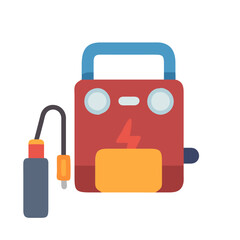 Portable jump starter for car on black background