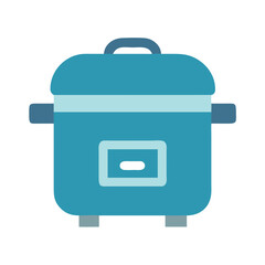 Blue Electric Pressure Cooker Isolated on Black Background