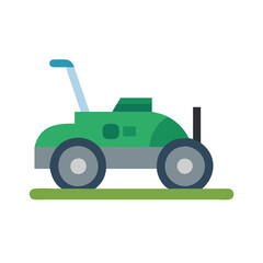 Minimalist lawn mower illustration for spring gardening concept