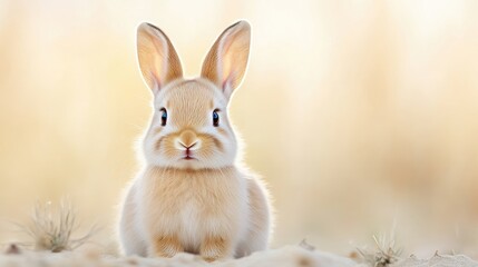 Obraz premium Adorable baby rabbit in a soft, golden light