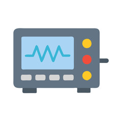 Medical Monitor with Signal, Healthcare Technology on Black