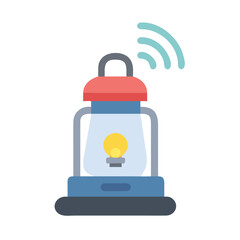 Smart Lantern Vector Illustration with WiFi Signal Icon