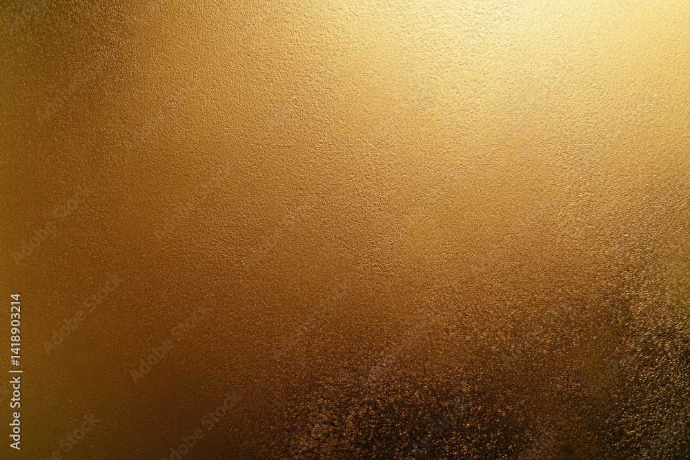 Poster shimmering gold texture surface with subtle grain and gradient light effect