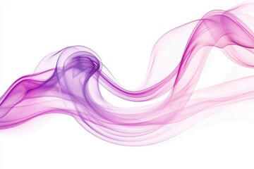Fototapeta premium purple pink smooth smoke wave isolated on white background