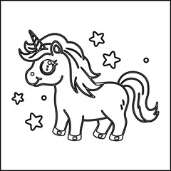 Obraz premium The horse coloring book line art