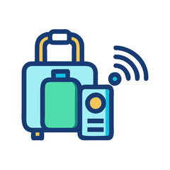 Smart Luggage and Digital Hotel Key Concept Illustration