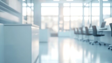 Abstract blurred office interior room. blurry working space with defocused effect. use for background or backdrop in business concept