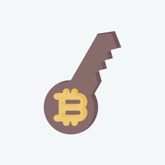 Icon Digital Key. related to Cryptocurrency symbol. flat style