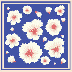 set of flowers seamless design suitable for use of tiles, design of fabric, walls, carpets, backdrops, ceilings.