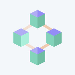 Icon Blockchain. related to Cryptocurrency symbol. flat style