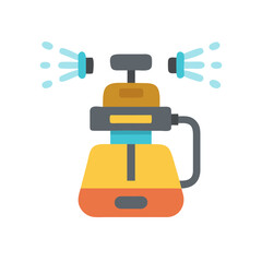 Colorful Illustration of Garden Sprayer with Water Spray