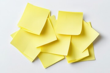 yellow sticky post it notes isolated on white background