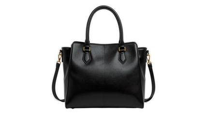 Shop black leather handbag for women stylish tote bag with handles and shoulder strap online now
