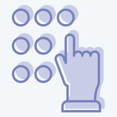 Icon Touch Password. related to Cryptocurrency symbol. two tone style
