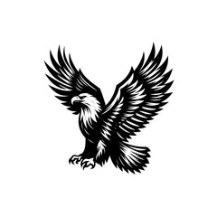 Obraz premium eagle silhouette black white vector 