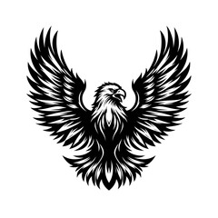 Obraz premium eagle silhouette black white vector 