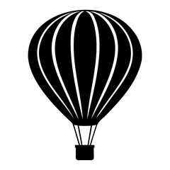 Obraz premium Minimalist Hot Air Balloon Silhouette Vector Black Design with Transparent Background
