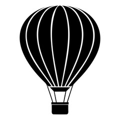 Naklejka premium Minimalist Hot Air Balloon Silhouette Vector Black Design with Transparent Background