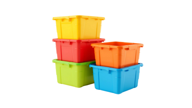 Colorful plastic storage bins containers boxes stackable organization for kids toys home office storage 100