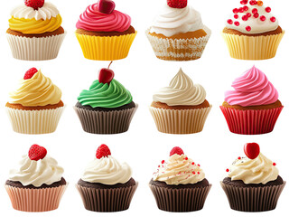 Twelve Delicious Cupcakes A Tempting Array of Flavors and Frostings