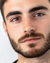 Obraz premium Close-up of a smiling business man, a handsome business tough guy