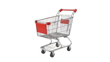 Find the perfect shopping cart for your needs metal and red shopping cart isolated on black background