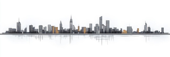 Obraz premium Minimalist Bengaluru City Skyline Dark Line Art Simple Urban Silhouette Travel Banner Black White Background