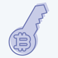 Icon Digital Key. related to Cryptocurrency symbol. two tone style