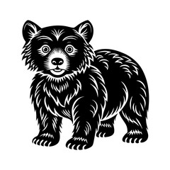 bear-cub-vector-silhouette illustration