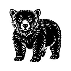 bear-cub-vector-silhouette illustration