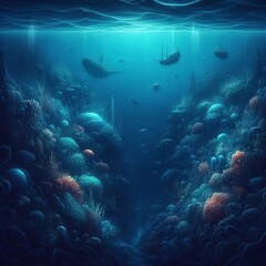 Ocean Depths in dark blues