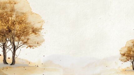 Subtle Background of Gold Toned Leaves and Trees in Soft Light
