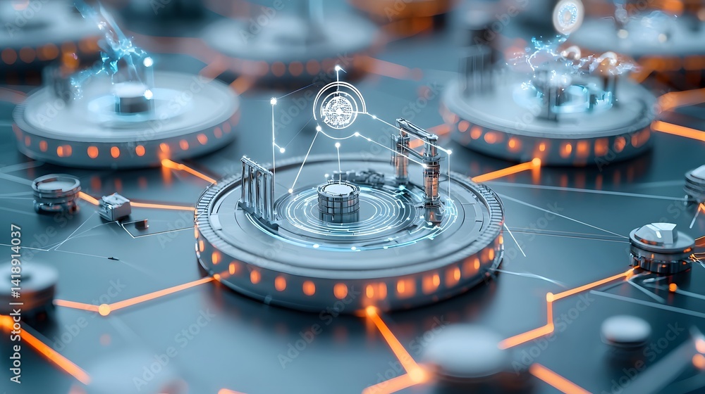 Aufkleber cutting edge futuristic oil storage facility utilizing intelligent ai driven surveillance and monito