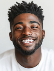 Obraz premium Close-up of a smiling business man, a handsome business tough guy