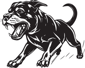 Rottweiler, rottie Peeking Dog,black vector silhouette illustration on white background